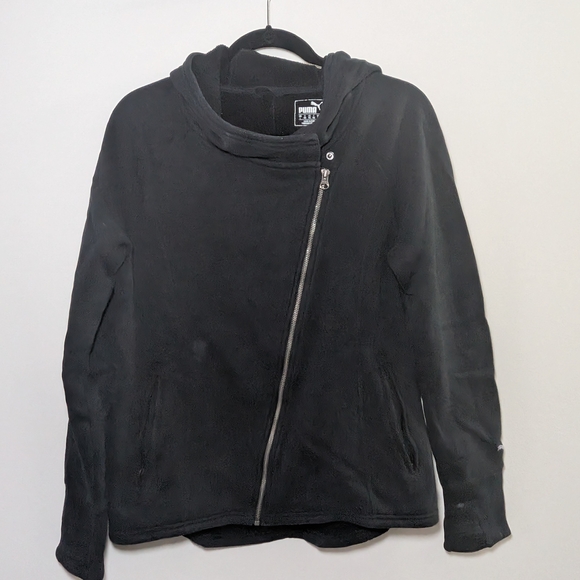 Puma Asymmetrical Full Zip Hoodie Black - Large - Picture 2 of 9